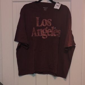 American Eagle Maroon T-Shirt XXL